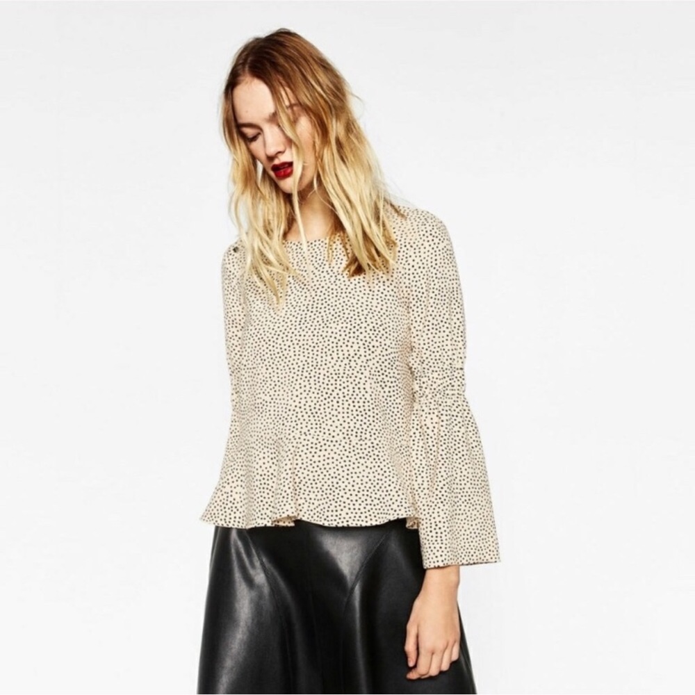 Zara Polka Dot Bell Sleeve Top BOGO